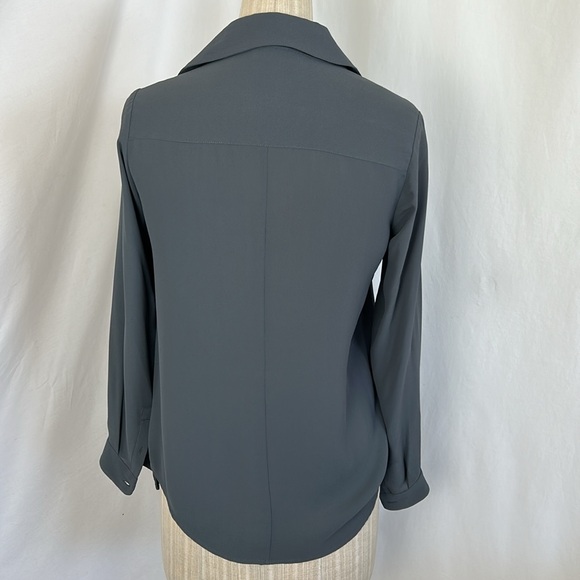 THE KOOPLES Zip Fastened Chiffon Shirt grey size 0 - Picture 4 of 5